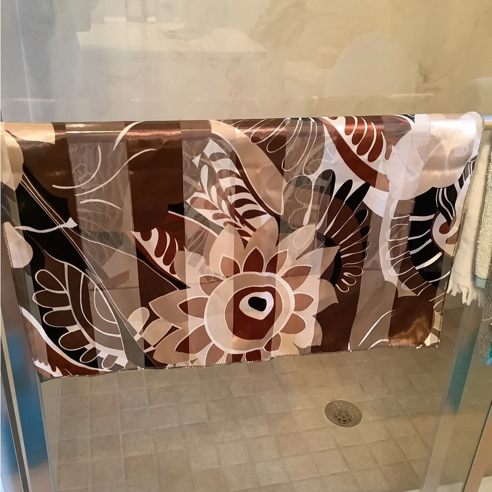 Fall silk scarf earth tones fall colors square nice gift idea brown beig…